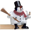 KWO Olbernhau Incense Smoker Snowman Edge Stool 17 cm Wood