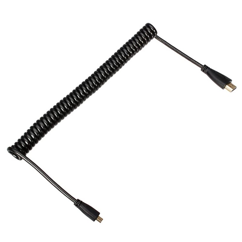 ChenYang Micro HDMI Male to HDMI Male Stretch Spring Cable