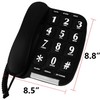 Black Big Button Phone for Wall or Desk with Speaker