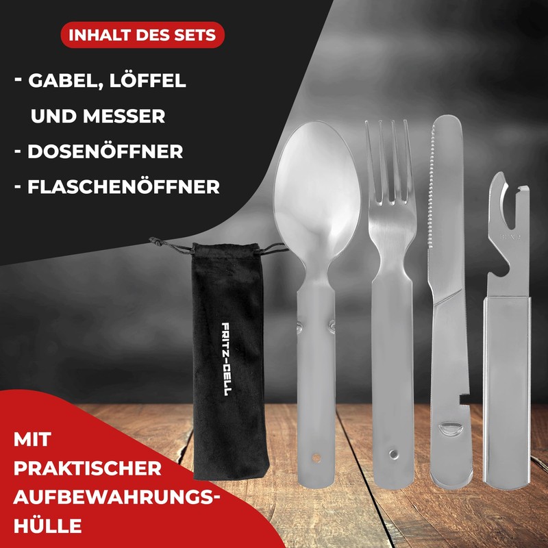 Fritz-Cell Stainless Steel Camping Cutlery German Army Outdoor Cutlery -