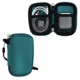 kwmobile Neoprene Case Compatible with in-ear Headphones - Case with Zip - Petrol