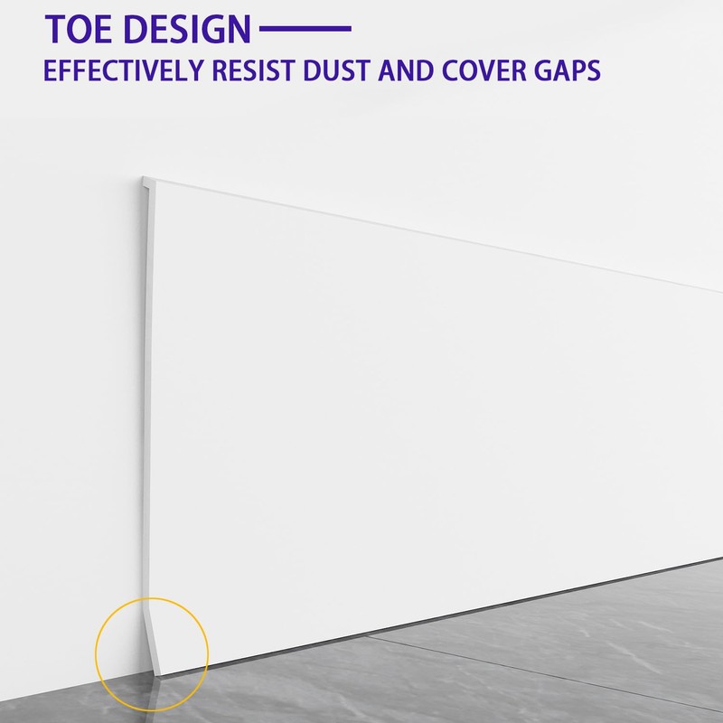 Tridotpul Vinyl Wall Base Baseboard Molding Trim 4" Flexible Self