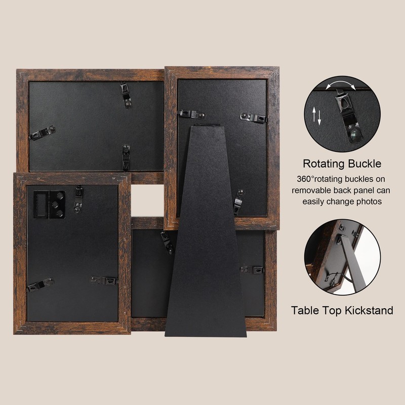 SZYUU 4x6 Collage Picture Frame,4 Photo Frame with Real Glass,Family