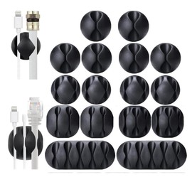 Timotech Organizador de Cables, Clips para Cables, Organizador de Cables Escritorio, Set de 30 Ataduras para Cables para Computadora, Electrodomésticos y Dispositivos Electrónicos y Escritorio.