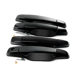 4 PCS Black Exterior Door Handle Front Rear Driver Passenger Compatible with 2007-2014 Chevy Silverado Suburban Avalanche Tahoe, GMC Sierra Yukon, Escalade Replaces 20828258, 22738721, 25960525