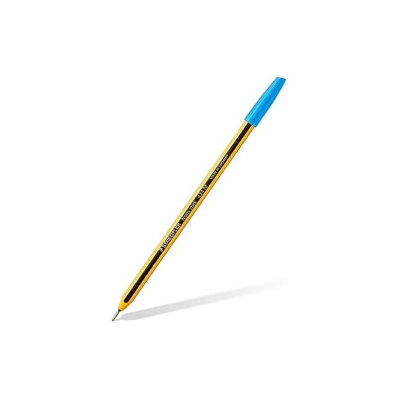 STAEDTLER Pack of 10 Noris Stick Ballpoint Pens Light Blue