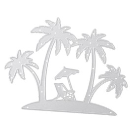 KONTONTY Beach Theme Metal Cutting Die Durable Coconut Tree Design for DIY Scrapbooking Card Making and Photo Album Crafts Accessory for Beach Parties and Creative Projects