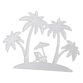 KONTONTY Beach Theme Metal Cutting Die Durable Coconut Tree Design for DIY Scrapbooking Card Making and Photo Album Crafts Accessory for Beach Parties and Creative Projects