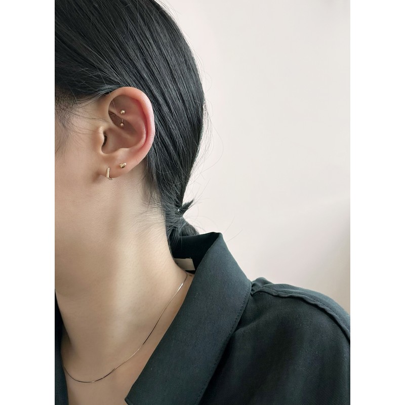 10k mini chubby heart earrings 3 sizes simple gold L