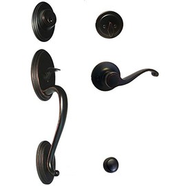 eBuilderDirect Dark Oil Rubbed Bronze Lock Door Lever Handle Entry/Privacy/Passage/Dummy/Deadbolt/Handleset 835DBR (Front Door Handle Set Keyed Alike)