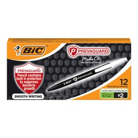 BIC PrevaGuard Media Clic #2 Mechanical Pencil, Medium Point (0.7mm), 12-Count, Smooth Writing, Contains Built-In Protection on the Pencil