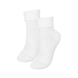 tittimitti 100% Organic Cotton Luxury Women's Socks 1 Pair. Made in Italy. (Simply White, numeric_8)