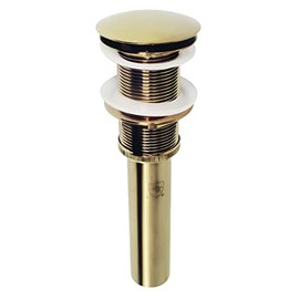 Kingston Brass EV8312 Coronet Push Pop-Up Bathroom Sink Drain Without Overflow, Polished Brass