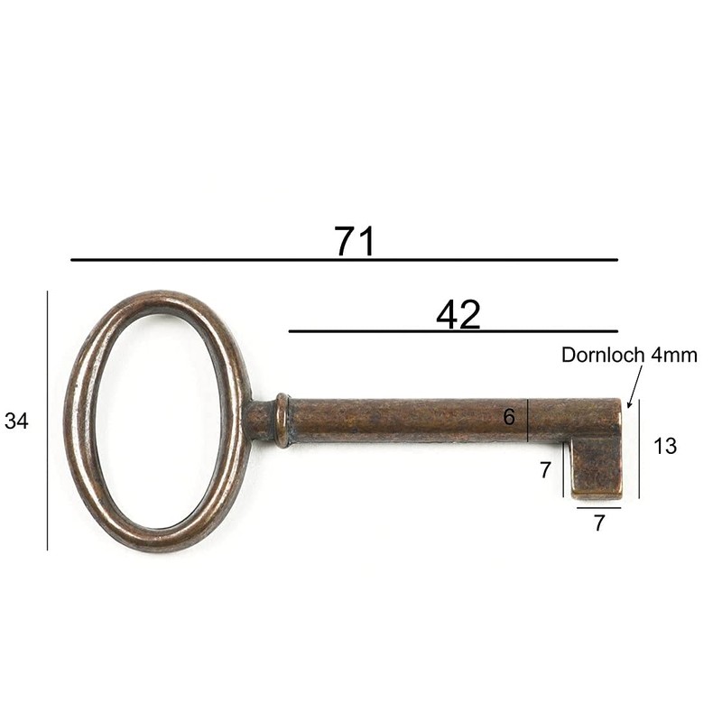 Furniture Key Antique Style Furniture Burnished Replacement Key Blank Patina