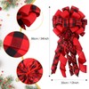 Christmas Tree Topper Bow Buffalo Plaid Christmas Tree Topper Xmas