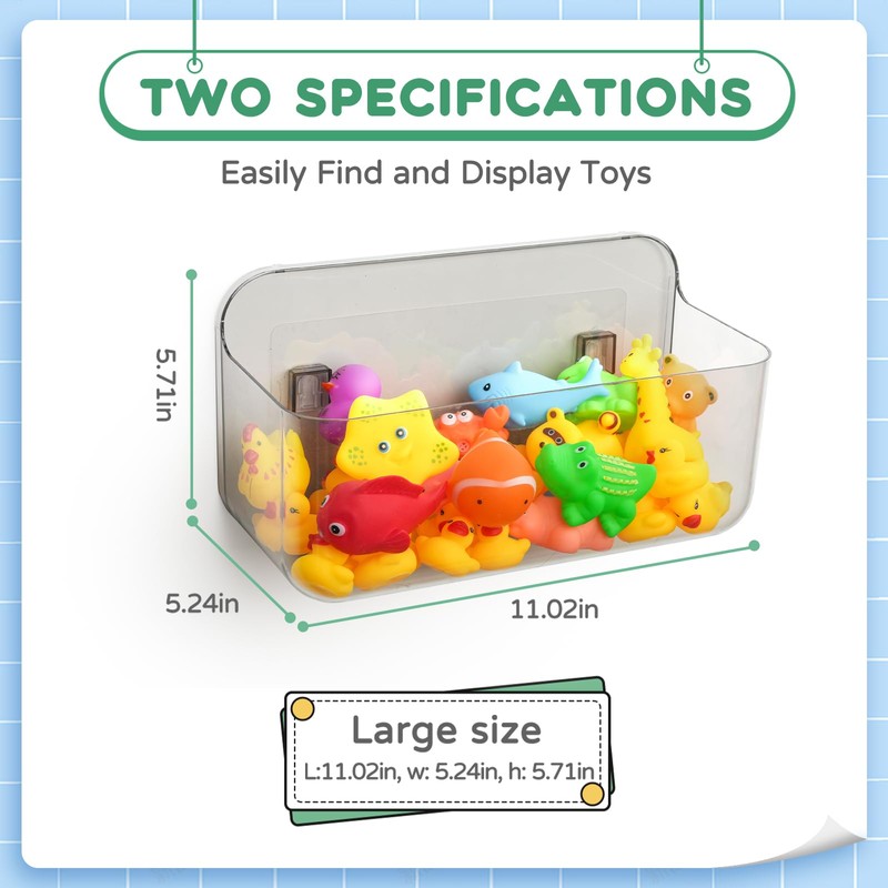 Bath Toy Storage Holder for Bathtub 1pcs, Large Capacity Clear