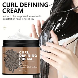 Black Castor Oil Curl Defining Cream，Long-Lasting Hold Curl Cream for Enhanced Waves and Curls，Lightweight and Anti-Frizz Moisturizing Hair Mask，Suitable for All Curly Hair Types，2.14 Oz
