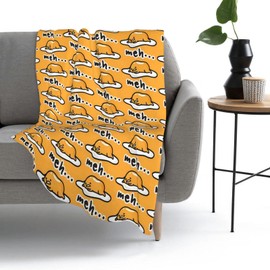 Gudetama Cute Fleece Throw Blanket Super Soft Flannel Cozy Blankets Washable Lightweight Fuzzy Blanket for Couch Sofa Bed Office Travel Camping Throw Size Warm Plush Blankets for All Season (50"x40")