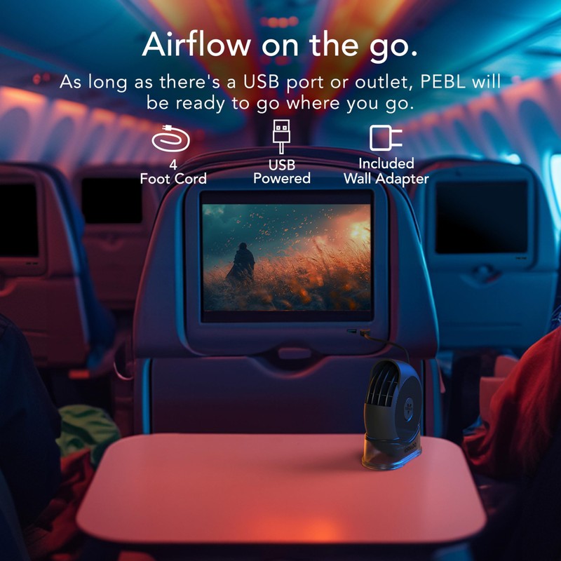 Vornado PEBL Portable Desk Fan, USB Fan, Magnetic Base, Adjustable