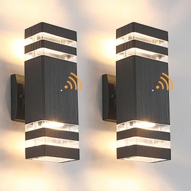 TEBLAMPUE Dusk to Dawn Outdoor Lighting 2 Pack, Porch Lights Outdoor Wall Lamps for Patio Waterproof 3000K Warm White Exterior Light Fixture Sconce for House Hallway Garden Corridor