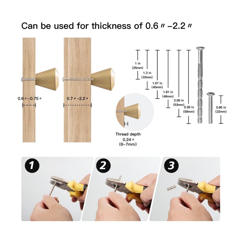 YAGU Modern 10 Pack Kitchen Drawer Knobs Cabinet Knob Brushed