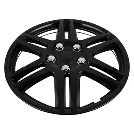 SCITOO 14" Black Hubcaps Set of 4, fits Cars, Trucks, SUVs, Easy Install, Universal fit, Stylish & Rust-Resistant
