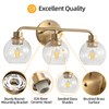 Watyo Bathroom Light Fixtures Gold Vanity Light 3 Light Wall
