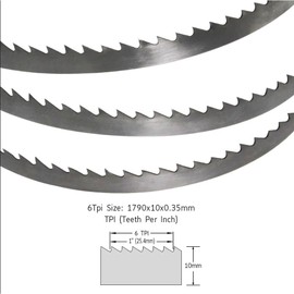 Set of 4 Bandsaw Blades 1790 x 10 x 0.35 mm 6 ZpZ for Hard / Soft Wood Plastic, Saw Band Suitable for Holzstar HBS 251, Suitable for HBS261