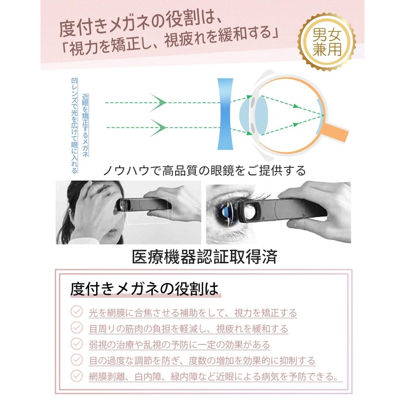 [CEETOL] メガネ 度あり 度付き眼鏡 度入り メンズ レディース TR90 近視メガネ 近眼