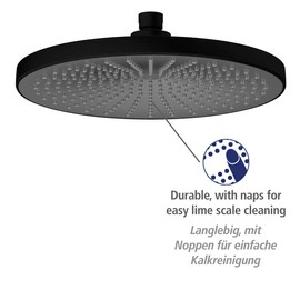 WENKO Regenduschkopf Ultimate Shower Schwarz/Grau
