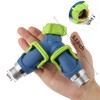 Garden Hose Splitter, 2 Way Lever Flow Through Valve Connector,