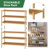kiplant 3-Tier Shoe Rack for Entryway, Bamboo Wood Shoe Rack,