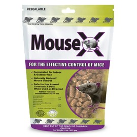 ECOCLEAR PRODUCTS PEOPLE, PETS & WILDLIFE EcoClear Products 620200-6D MouseX Pellets - Effective for All Species of Rats and mice, 8 oz. Bag