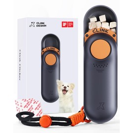 Clink Design Clicker Dog Trainer & Dog Treat Pouch Alternative Dual Use 2 in 1 Dog Clicker for Training - Durable, Light (2.36 oz), Easy to Clean & Handle, Fast to Fill, Innovative Design, Black