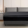 Luowei Fitted Sheet 180 x 200 cm Black Satin Silk