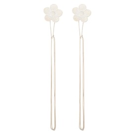 PATIKIL Magnetic Curtain Tiebacks, 2 Pack Resin Flower Drapery Holdbacks, Vintage Curtain Holdbacks Rope, Magnetic Window Drapery Decorative for Home, Cafe, Office, Apricot