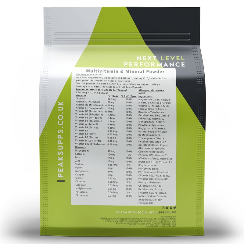 Multivitamin and Mineral Powder - Vegan Friendly | No Fillers
