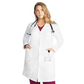 Healing Hands White Lab Coat 6 Pocket Full Length Womens 5161 Faye Lab Coat The White Coat Minimalist Collection White, M Tall