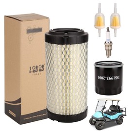 10L0L Golf Cart Tune Up Kit for Club Car Precedent 2004 up with FE290 FE350 Kawasaki Motor, Include Air Filter Oil Filter & Spark Plug, OEM# 102558201, 102003201, 1016467