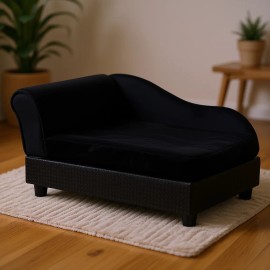 Modern Pet Sofa Bed For Small Dogs Black Color 3 Foam Cushion Hidden Storage Indoor Use Rectangle Shape All SeasonsColor: Black Color