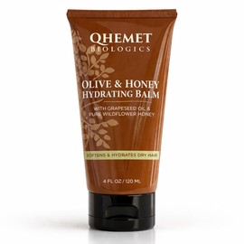 Qhemet Biologics Bálsamo hidratante Olive & Honey - Bálsamo hidratante para el cabello suave y flexible - Deja para una hidratación duradera - Combate la sequedad al instante (4 onzas)