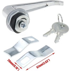 Nicerity 2 Pcs Chrome Zinc Alloy Handle Cabinet Locks, Distribution Box Cabinet Door Handle Locks with Keys for Secure Important Files and Drawers