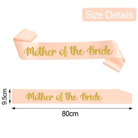 Shining She Hen Party Accessories Sashes, 1 PC Rose Gold Mother of The Bride Sash for Hen Party Wedding Bridal Shower Party Decorations