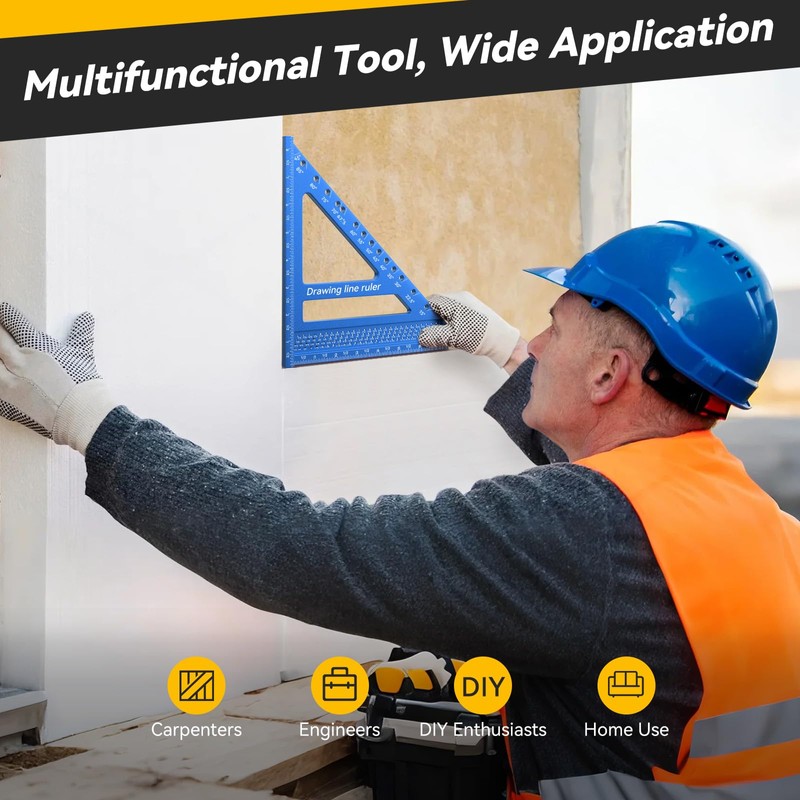 Housolution 8.5Inch 3D 6-in-1 Carpenter Square (1/16" Precision), 0-90° Aluminum