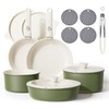 Caannasweis Detachable Nonstick Cookware Set - Stackable Induction Pots and