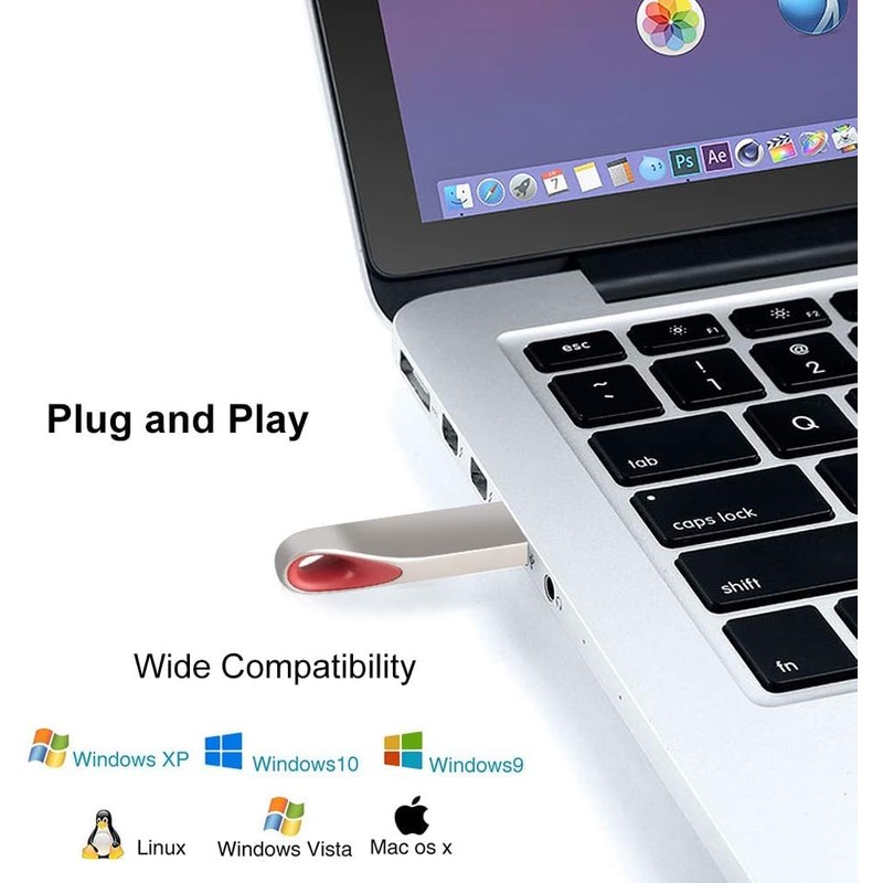 USB Stick 4 GB Pack of 5 Metal Memory Stick