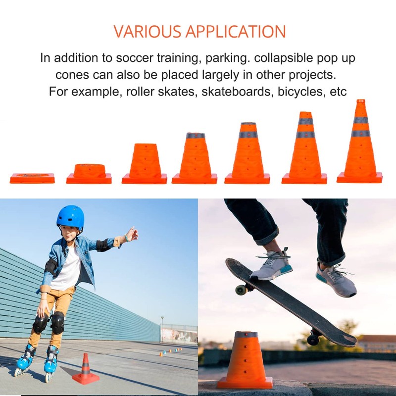 18'' inch Collapsible Traffic Safety Cones, 1 pcs Multi Purpose