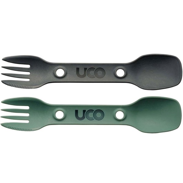 Uco 27011 Outdoor Camping Outdoor Cutlery Utility Spoke 2pac Green/Charcoal