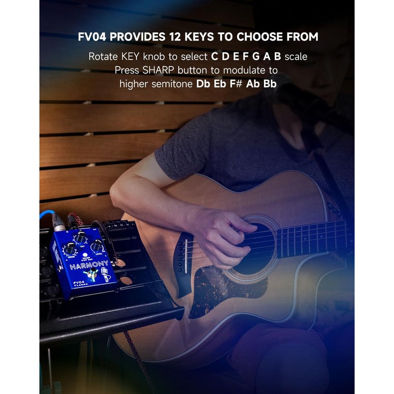 FLAMMA FV04 Vocal Harmony Pedal Vocal Effects Processor Stompbox Voice