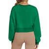 Joywayco Women's Long Sleeve Round Neck Cropped Sweatshirts Cute Loose